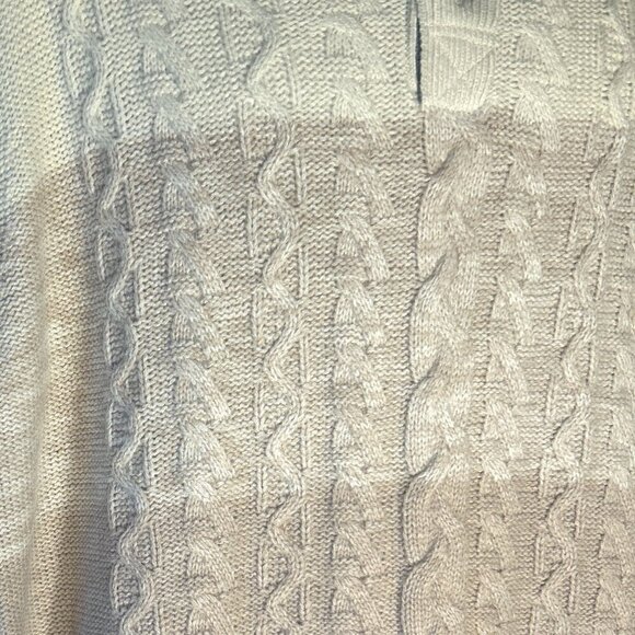 Weatherproof Vintage NWT SZ XL Natural button mock cable knit sweater timeless - Picture 8 of 14